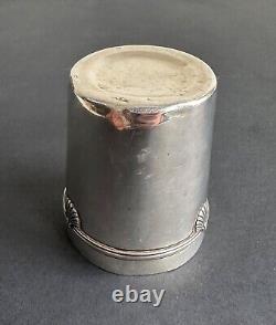 Antique cup with shell decoration, solid sterling silver Minerva, 19th/20th century