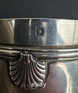 Antique cup with shell decoration, solid sterling silver Minerva, 19th/20th century