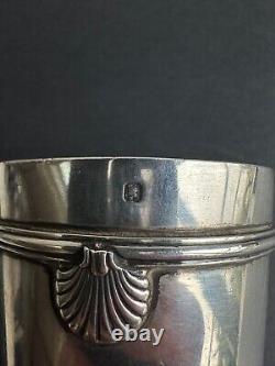 Antique cup with shell decoration, solid sterling silver Minerva, 19th/20th century