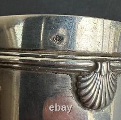 Antique cup with shell decoration, solid sterling silver Minerva, 19th/20th century