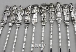 Antique dessert service 12 forks in solid silver China or Vietnam 235 grams