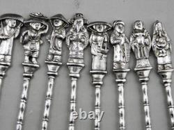 Antique dessert service 12 forks in solid silver China or Vietnam 235 grams