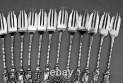 Antique dessert service 12 forks in solid silver China or Vietnam 235 grams