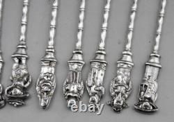 Antique dessert service 12 forks in solid silver China or Vietnam 235 grams