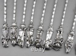 Antique dessert service 12 forks in solid silver China or Vietnam 235 grams