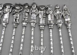 Antique dessert service 12 forks in solid silver China or Vietnam 235 grams