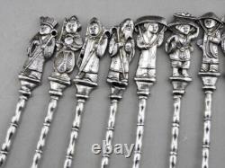 Antique dessert service 12 forks in solid silver China or Vietnam 235 grams