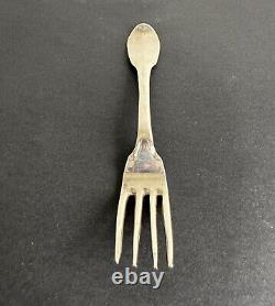 Antique farmers general silver fork sterling silver Minerva hallmarks 18th century