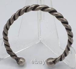 Antique handcrafted solid silver bracelet