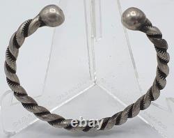 Antique handcrafted solid silver bracelet