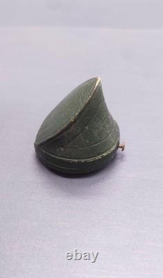 Antique jewelry box in the shape of a clog. 19th century with a solid silver ring.