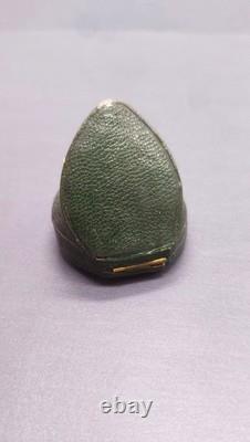 Antique jewelry box in the shape of a clog. 19th century with a solid silver ring.