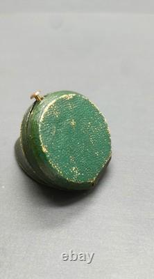 Antique jewelry box in the shape of a clog. 19th century with a solid silver ring.