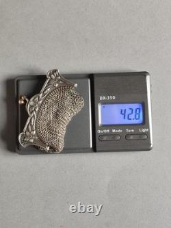 Antique large purse / evening bag in silver, late 19th century