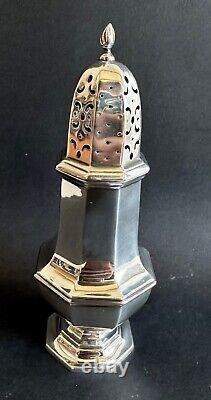 Antique octagonal solid silver sugar shaker sprinkler XIX