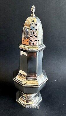 Antique octagonal solid silver sugar shaker sprinkler XIX