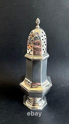 Antique octagonal solid silver sugar shaker sprinkler XIX