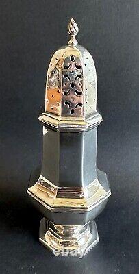 Antique octagonal solid silver sugar shaker sprinkler XIX