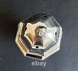 Antique octagonal solid silver sugar shaker sprinkler XIX