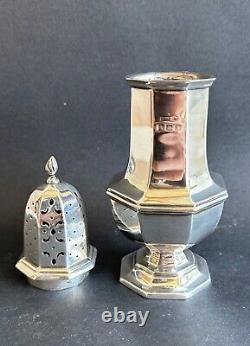 Antique octagonal solid silver sugar shaker sprinkler XIX