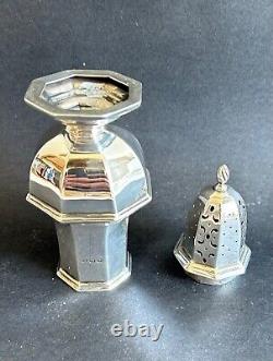 Antique octagonal solid silver sugar shaker sprinkler XIX