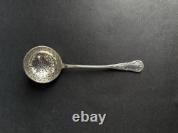 Antique olive spoon dusting device sterling silver Minerva 19th century