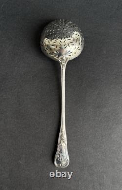 Antique olive spoon dusting device sterling silver Minerva 19th century