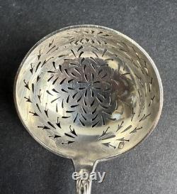 Antique olive spoon dusting device sterling silver Minerva 19th century