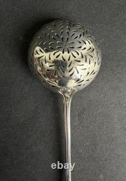 Antique olive spoon dusting device sterling silver Minerva 19th century
