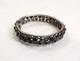 Antique Openable Sterling Silver Bangle Bracelet Pav&eacute;-set With Black Onyx And Marcasites