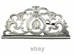 Antique openwork silver belt buckle in Rocaille style interlacing and flowers