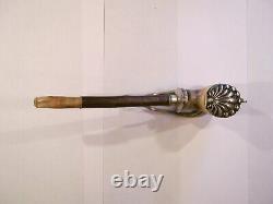 Antique pipe sea foam with sculpted silver cap and scallop shell