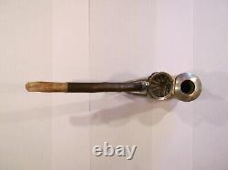 Antique pipe sea foam with sculpted silver cap and scallop shell