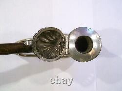 Antique pipe sea foam with sculpted silver cap and scallop shell