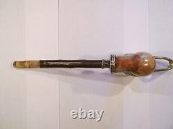 Antique pipe sea foam with sculpted silver cap and scallop shell