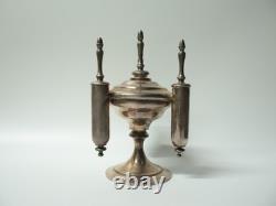 Antique rare silver-plated table cigar lighter, Napoleon III style
