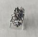 Antique Ring / Band, Woman's Head With Crown, In Solid Silver