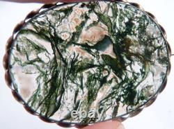 Antique silver brooch with agate, 19th century