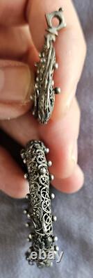 Antique silver filigree pendant with Saint Michael medallion to be restored