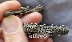 Antique silver filigree pendant with Saint Michael medallion to be restored