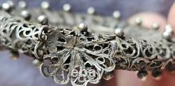 Antique silver filigree pendant with Saint Michael medallion to be restored