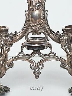 Antique silver oil and vinegar server (minerva) 19th century