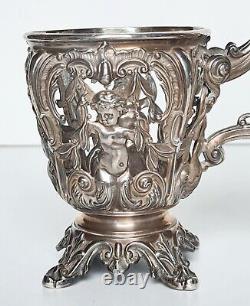 Antique silver oil and vinegar server (minerva) 19th century