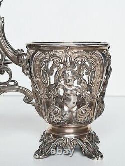 Antique silver oil and vinegar server (minerva) 19th century