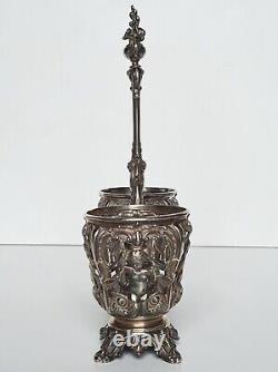 Antique silver oil and vinegar server (minerva) 19th century