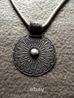 Antique silver pendant necklace