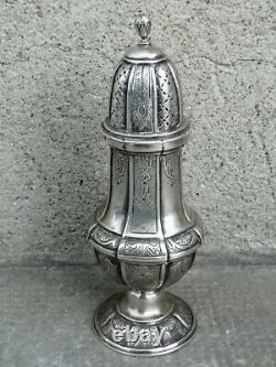 Antique silver powder shaker solid silver hallmark