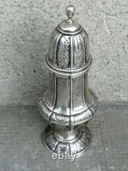 Antique silver powder shaker solid silver hallmark