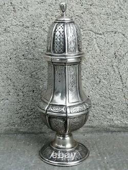 Antique silver powder shaker solid silver hallmark