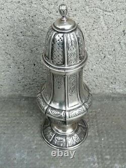 Antique silver powder shaker solid silver hallmark